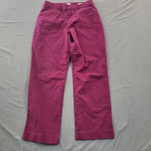 Gap Slim Ankle Khaki Pants Womens 8 Burgundy Maroon Cotton Stretch Chinos